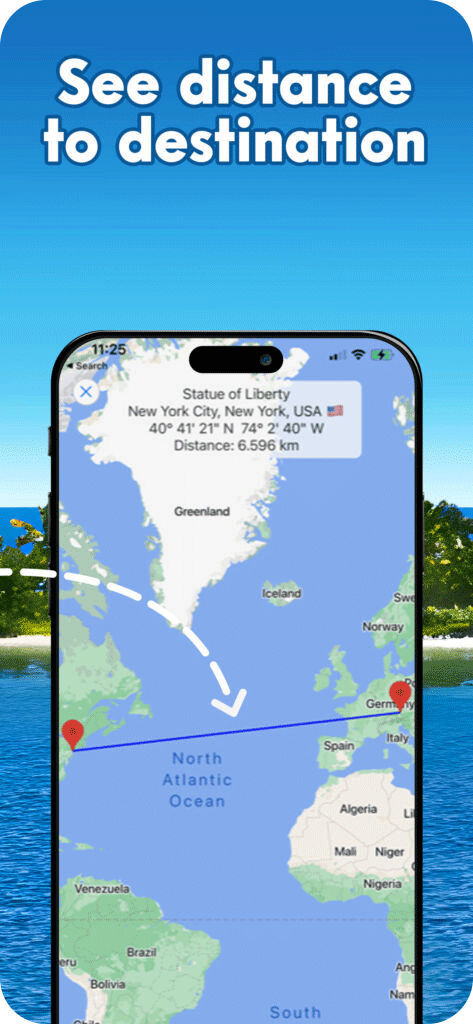 See how far places are