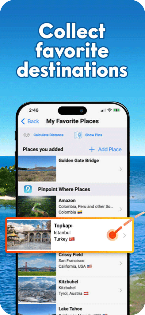 Collect Favorite Destinations