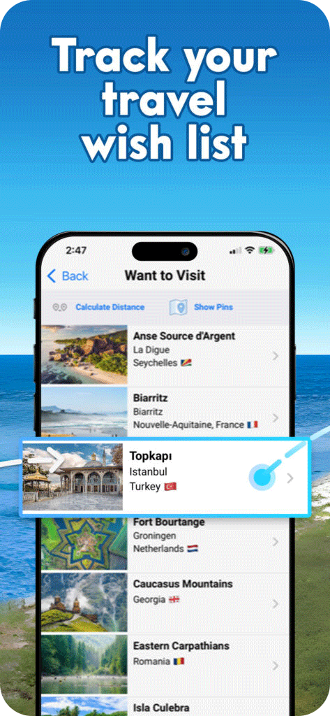 Track your travel wish list