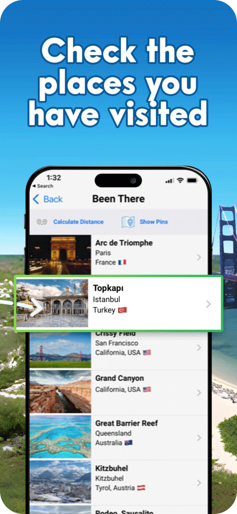 Check the places you have visited