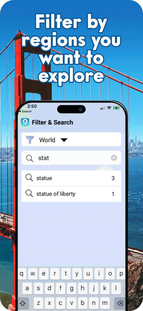 Filter by Regions you want to explore